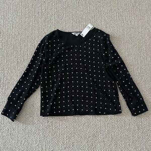 BB Dakota Black Long Sleeve Top with Silver Dots